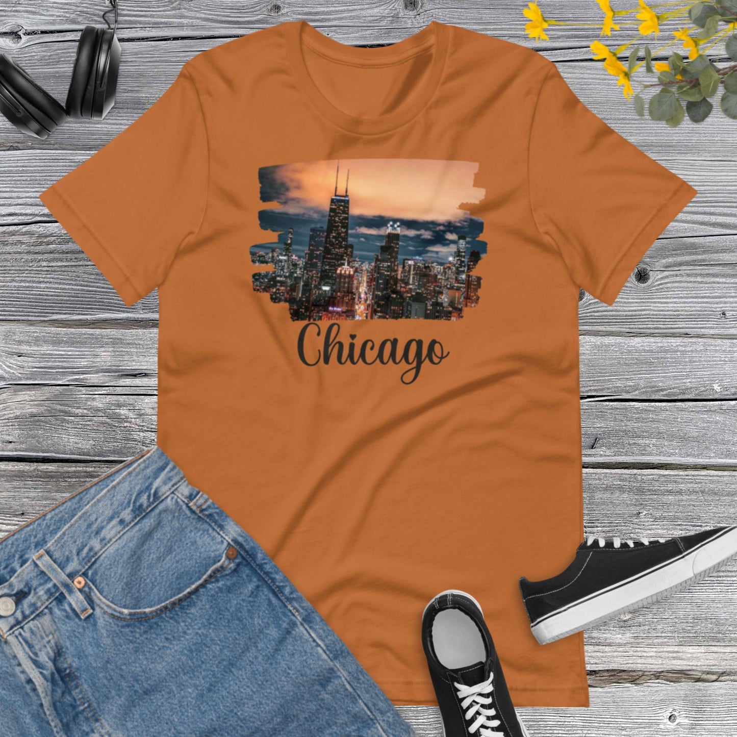 Chicago City Sunset, I Love Chicago, Chicago Lover, City Photo Unisex t-shirt