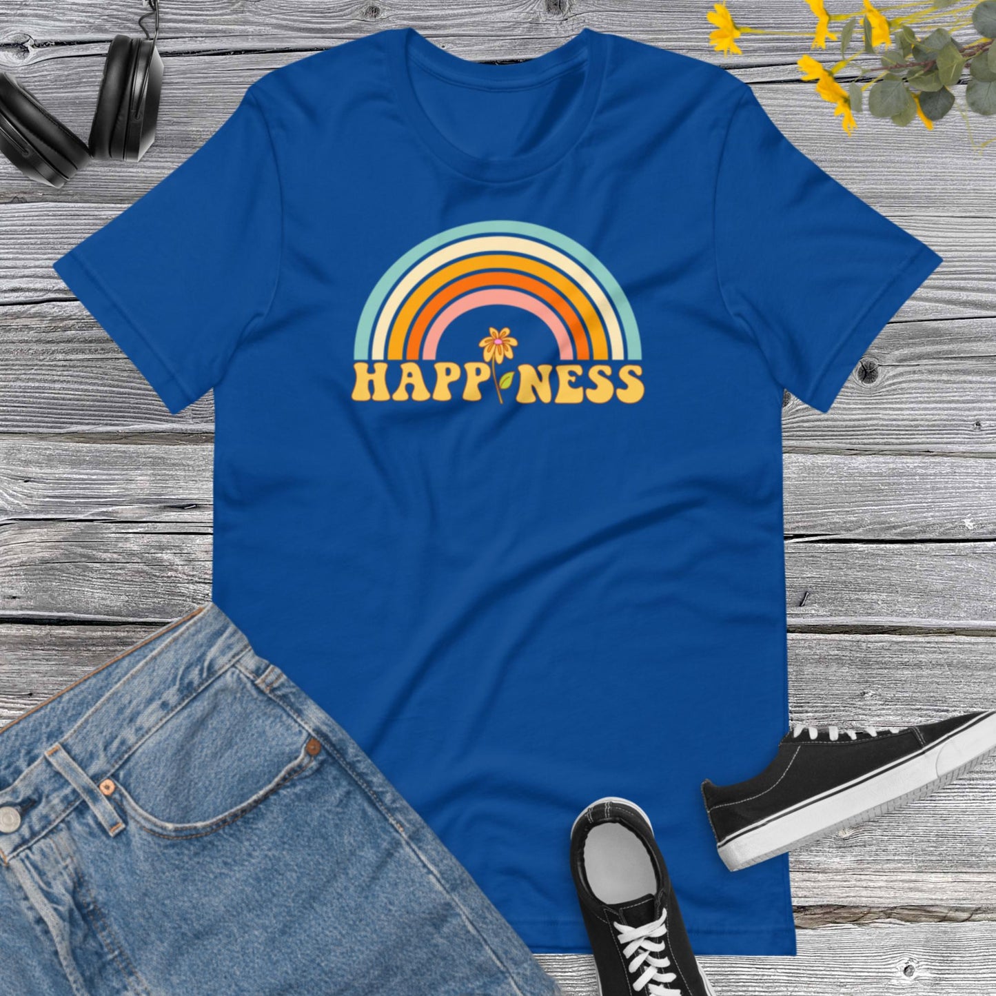 Rainbow Happiness Shirt,Inspirational Shirt,Gift For Women,Motivational Shirt,Choose Happy Shirt, Positive ShirtUnisex t-shirt