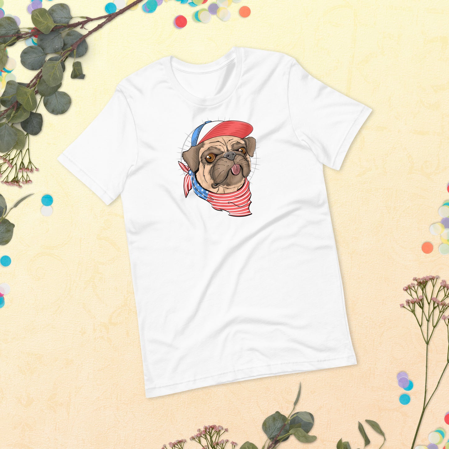 Pug Dog USA Flag shirt, I Love My Pug Dog, My Dog is My Love Shirt, Pug Gift, Gift for Pug Dog Lovers Unisex t-shirt