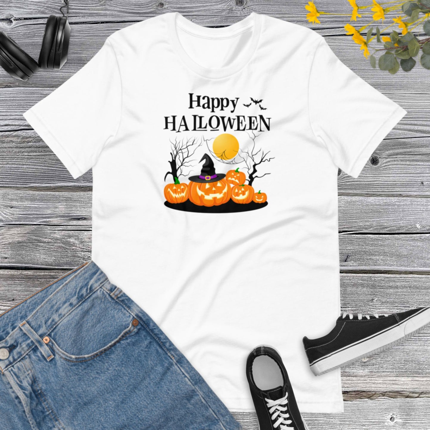 Happy Halloween, Halloween Hat, Halloween Witch Pumpkins, Spooky, Matching Family Halloween Outfits Unisex t-shirt