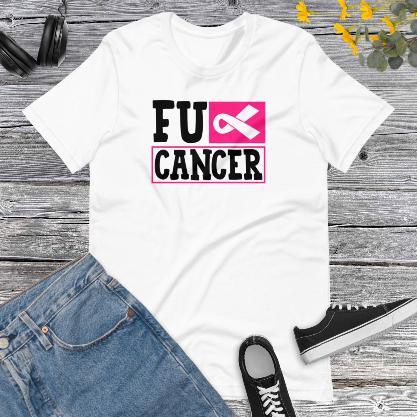 Fuc& Cancer, Breast Cancer Awareness, Team Cancer, Motivational, Pink Ribbon For Woman Shirt, In October We Wear Pink Unisex t-shirt