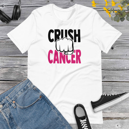 Crush Cancer, Breast Cancer Awareness, Team Cancer, Motivational, Pink Ribbon, In October We Wear Pink Unisex T-shirt