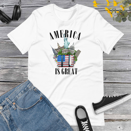 America is Great, Bless America, I Love America, USA Lover, America number One, Patriot Party TeeUnisex t-shirt