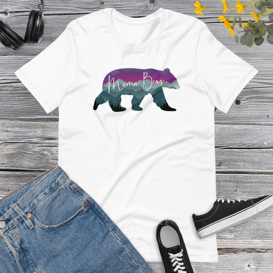 Mama Bear, Bear mountain forest tees, Gift Mama bear tees, Gift Camping Shirt, Gift Wild Life tee, gift adventure Unisex t-shirt