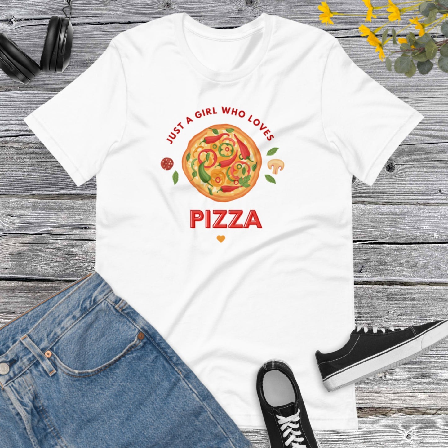 Just a girl Who loves Pizza, Food Pizza shirt, Gift for Pizza Lover, Fast Food Shirts, Pizza Pocket Tee, Pizza Lover Gift t-shirt