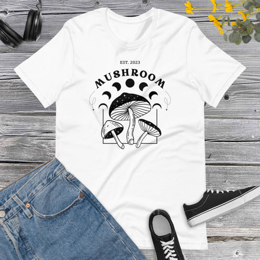 Black Magic Mushroom Tee, Cottagecore Shirt, Botanical Shirt, Nature Lover Mushroom Shirt, Fungus Shirt, Mushroom Hunting Unisex t-shirt