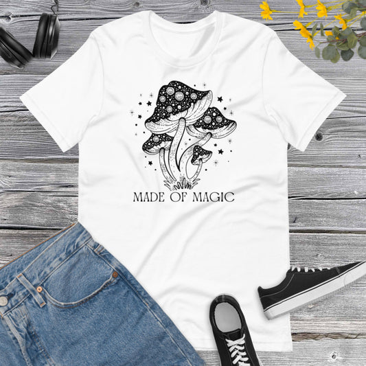 Black Magic Mushroom Shirt, Cottagecore Shirt, Botanical Shirt, Nature Lover Mushroom Shirt, Fungus Shirt, Mushroom HuntingUnisex t-shirt